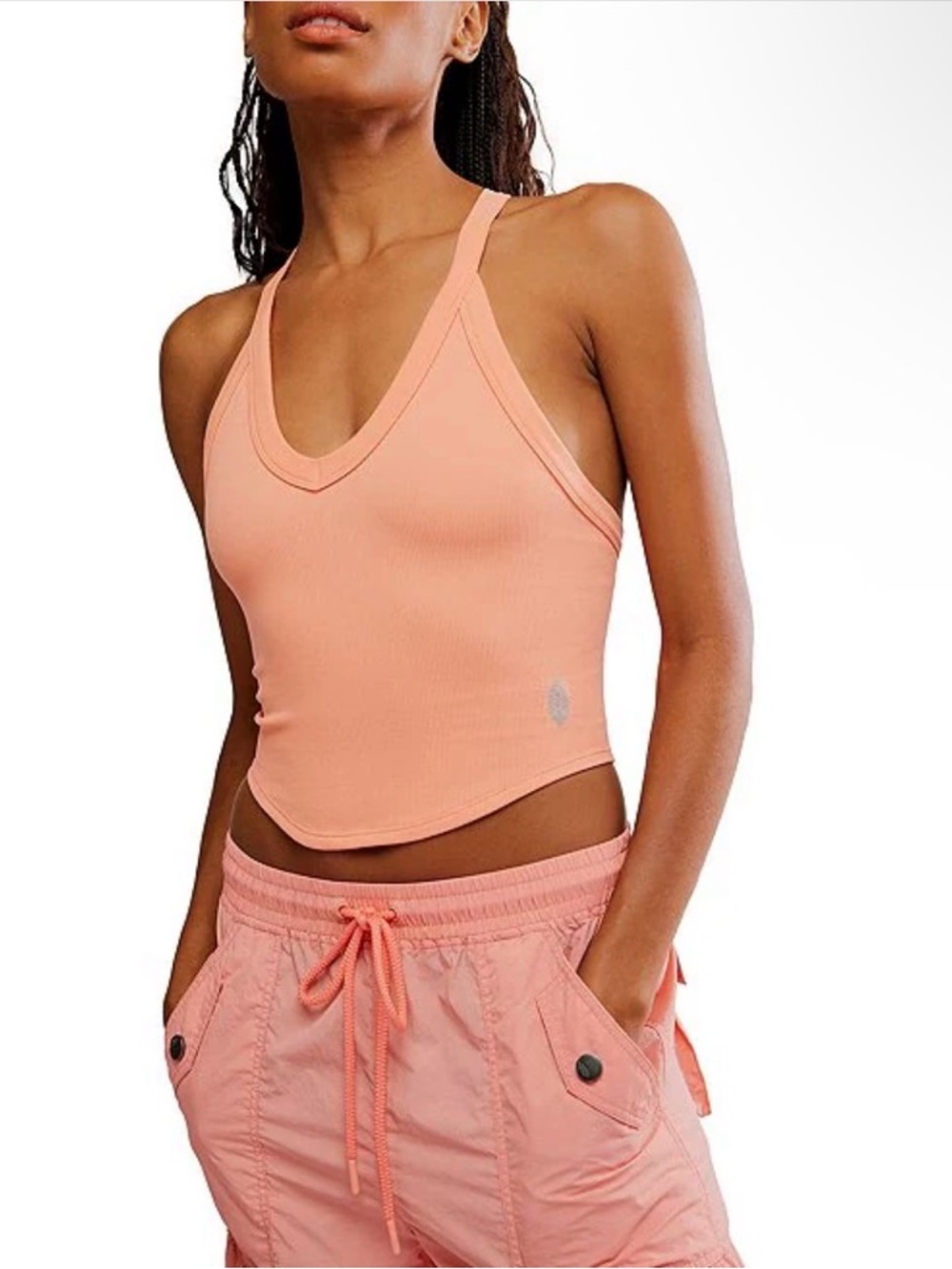 Free People All Clear Ribbed V-Neck Tank Top NWT Size XS